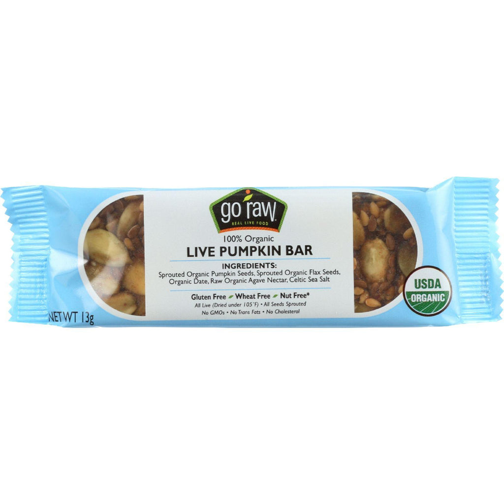 Go Raw Snack Bar - Organic - Sprouted - Pumpkin Seed - .458 Oz - Case Of 10