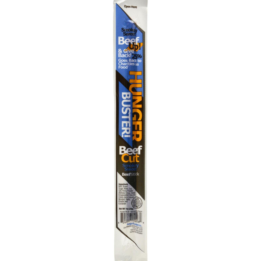 Kratos Beef Stick - Hunger Buster - Beef Up - Smokey Sweet - 1 Oz - Case Of 24
