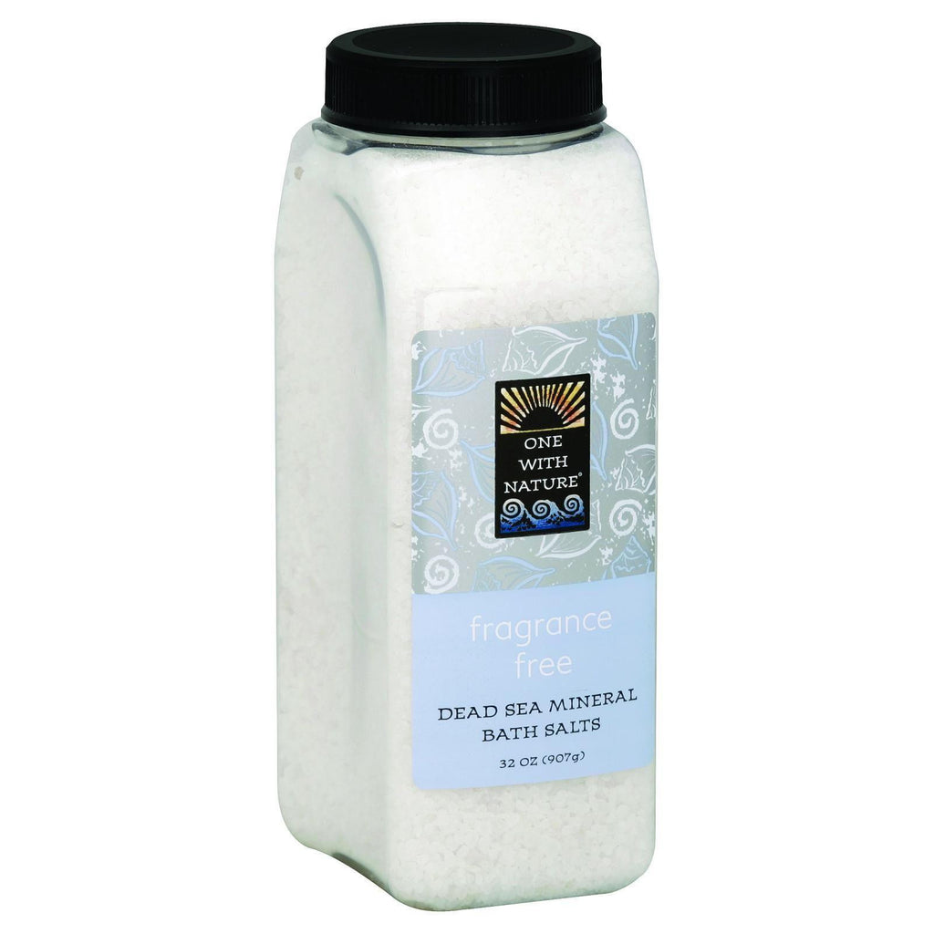 One With Nature Bath Salts - Dead Sea Mineral - Fragrance Free - 32 Oz