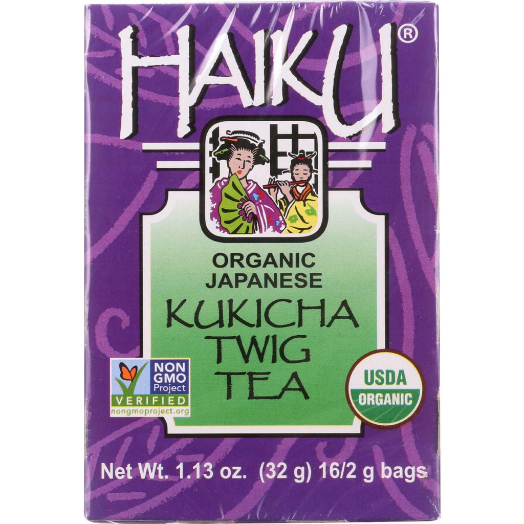 Haiku Tea - Organic - Kukicha Twig - 16 Bags - Case Of 6