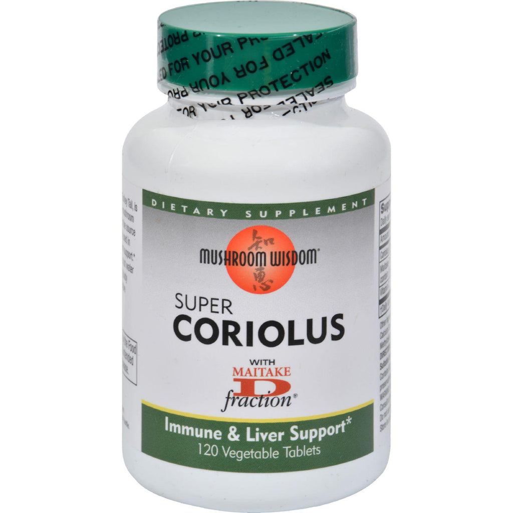 Mushroom Wisdom Super Coriolus With Maitake D Fraction - 120 Tablets