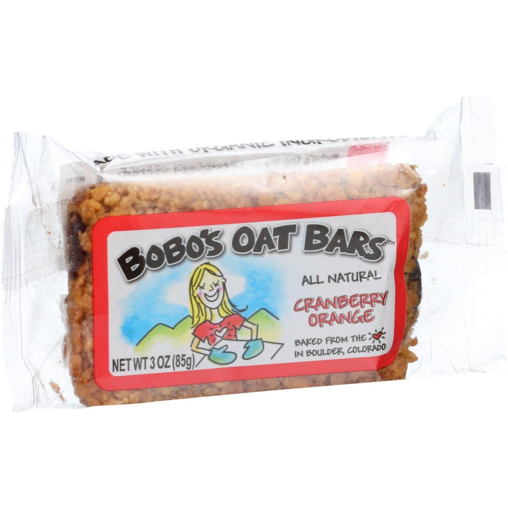 Bobo's Oat Bars - All Natural - Cranberry Orange - 3 Oz Bars - Case Of 12