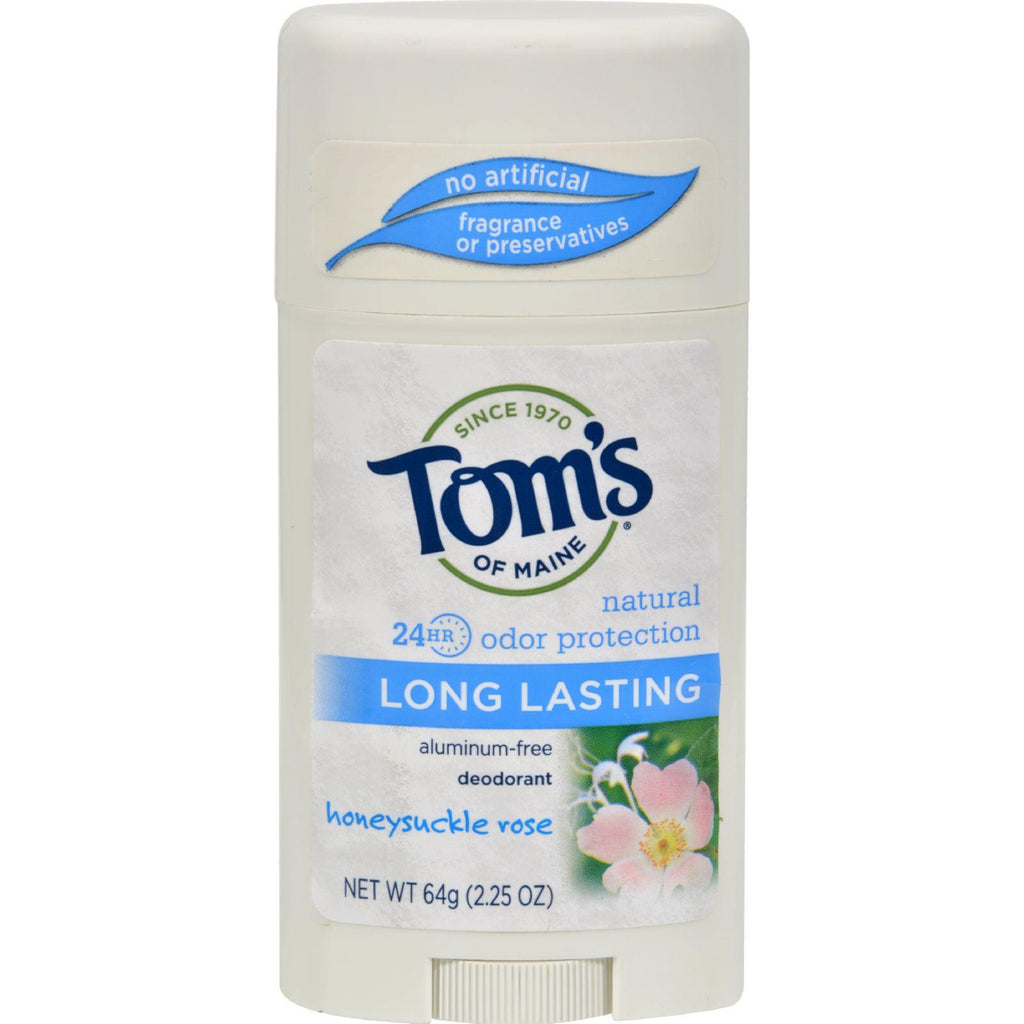 Tom's Of Maine Natural Deodorant Aluminum Free Honeysuckle Rose - 2.25 Oz - Case Of 6