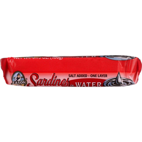 Season Brand Sardines - Brisling - Lightly Smoked - In Water - 3.75 Oz - Case Of 12