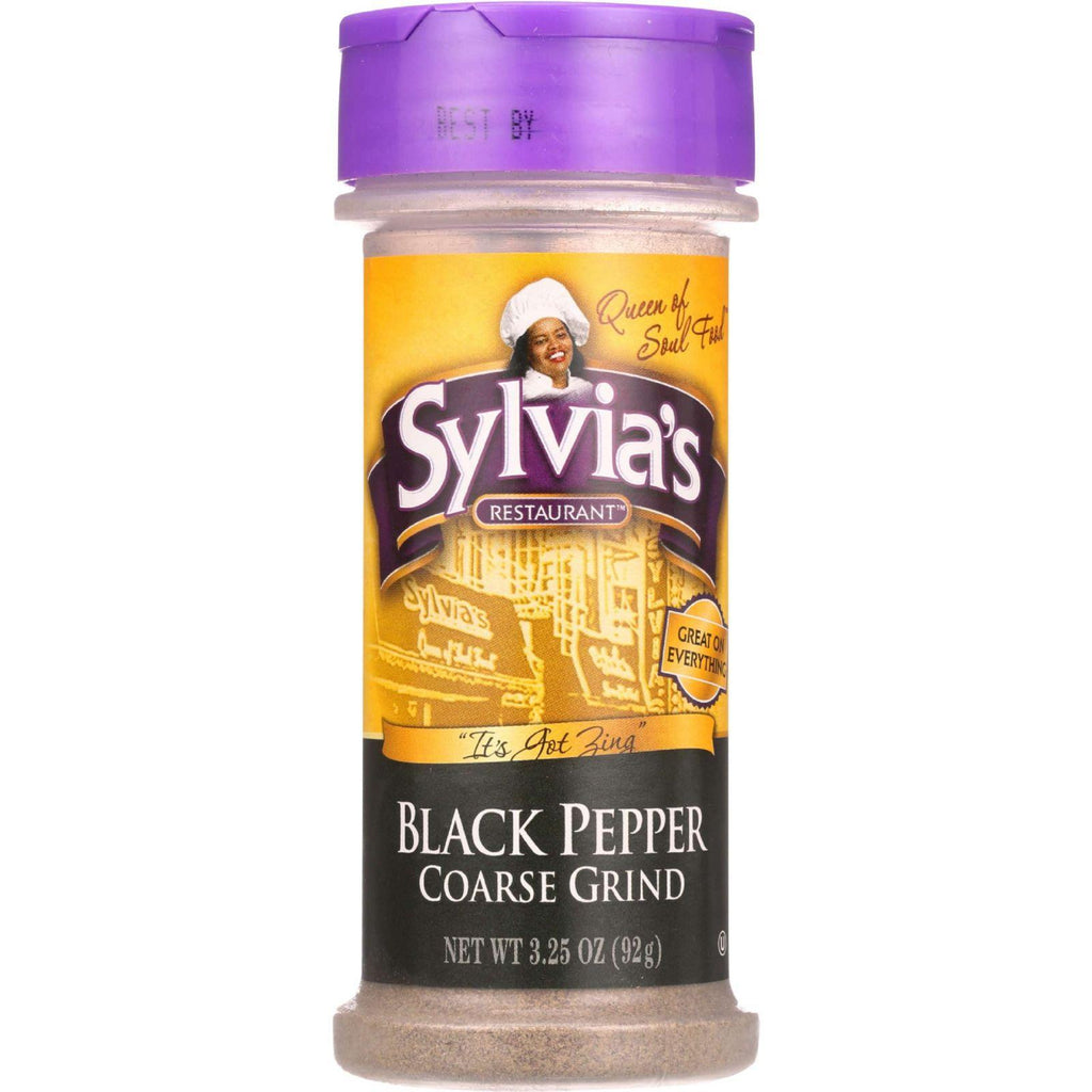 Sylvias Black Pepper - Coarse Ground - 3.25 Oz - Case Of 12