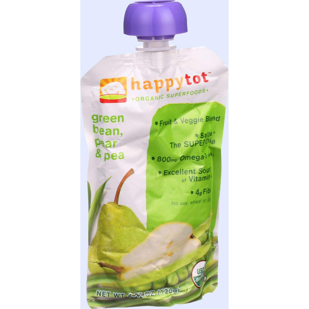 Happy Tot Toddler Food - Organic - Stage 4 - Green Beans Pear And Pea - 4.22 Oz - Case Of 16