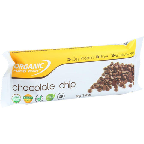 Organic Food Bar - Belgium Chocolate Chip - 68 G Bars - Case Of 12