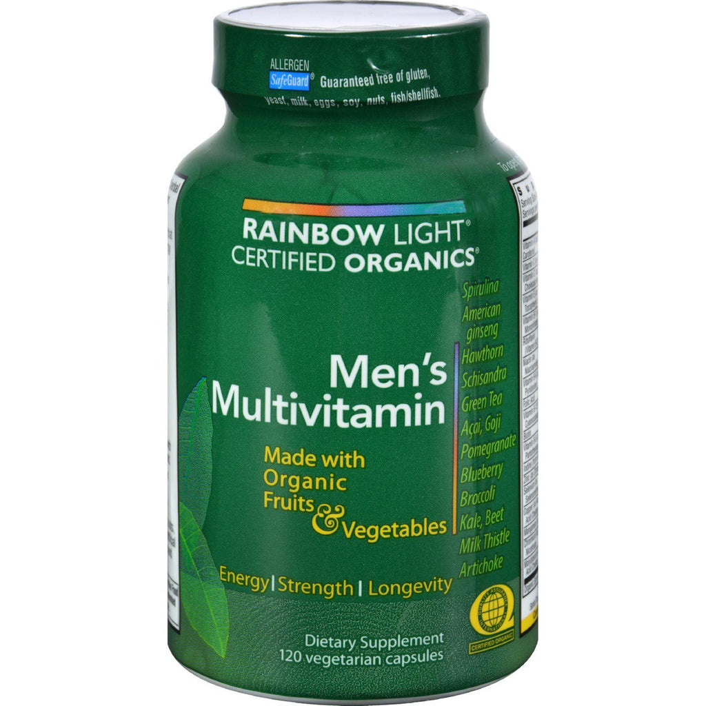 Rainbow Light Certified Organics Men's Multivitamin - 120 Vegetarian Capsules