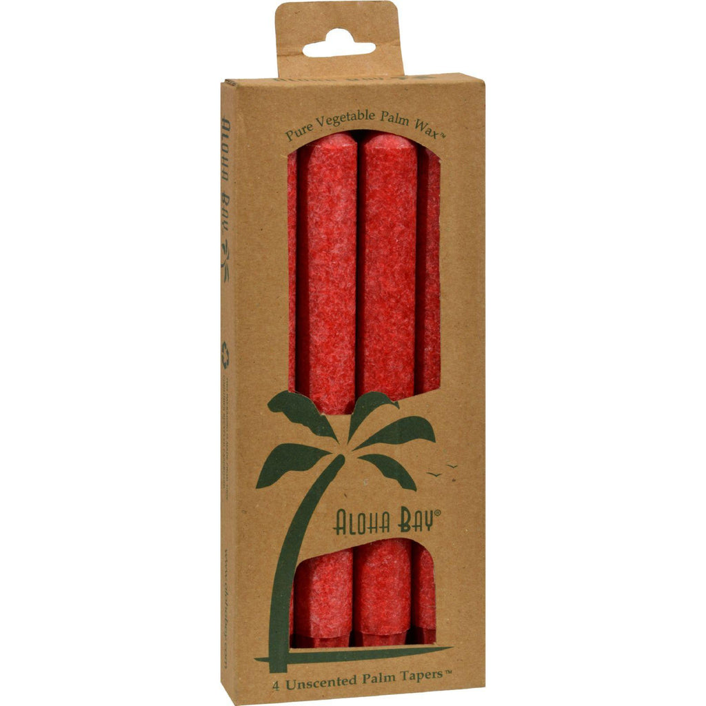 Aloha Bay Palm Tapers Red - 4 Candles