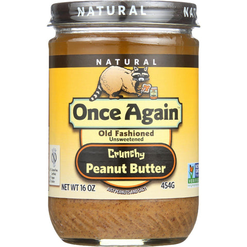 Once Again Peanut Butter - Natural - Old Fashioned - Crunchy - Salted - 16 Oz - Case Of 12