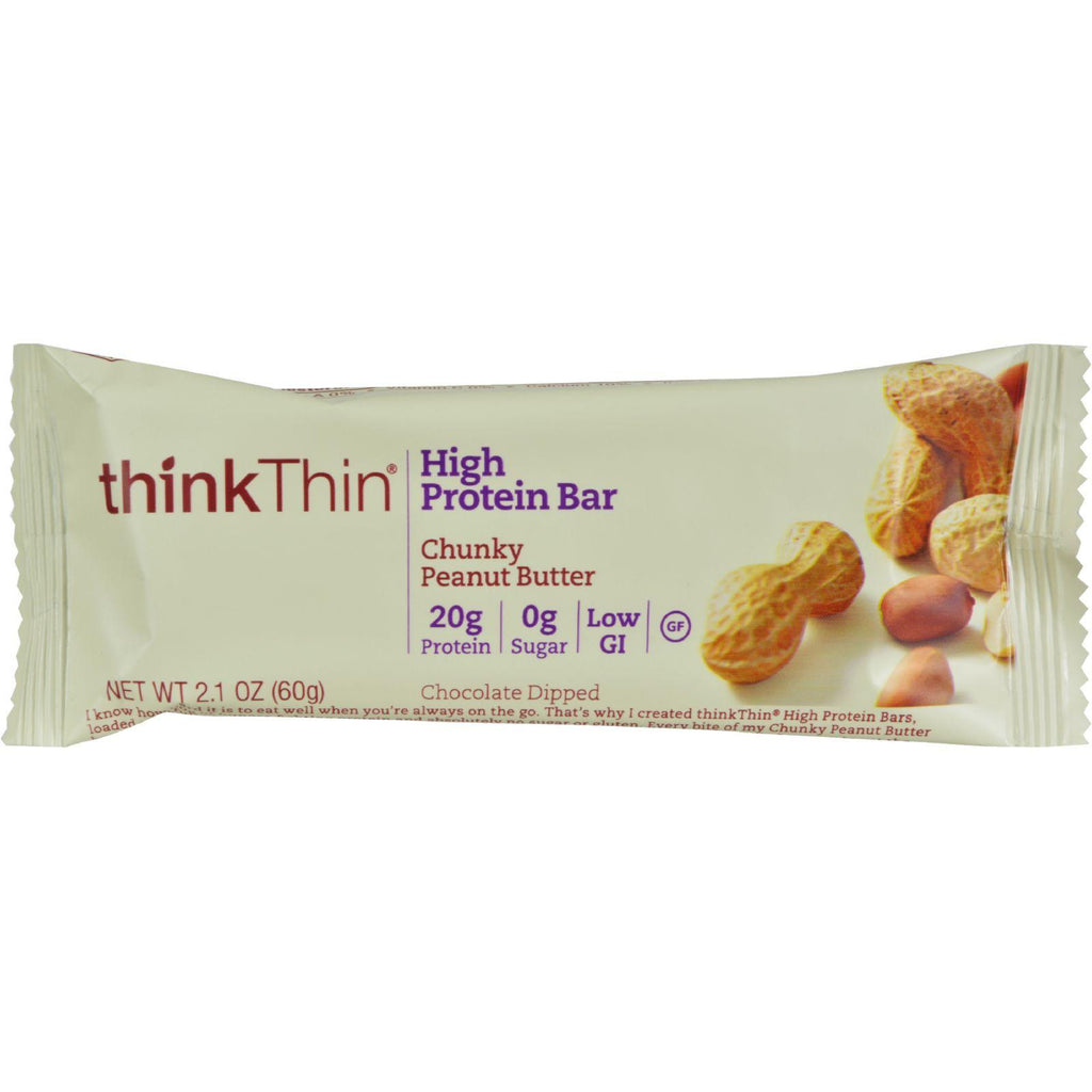 Think Products Thin Bar - Chunky Peanut Butter - Case Of 10 - 2.1 Oz