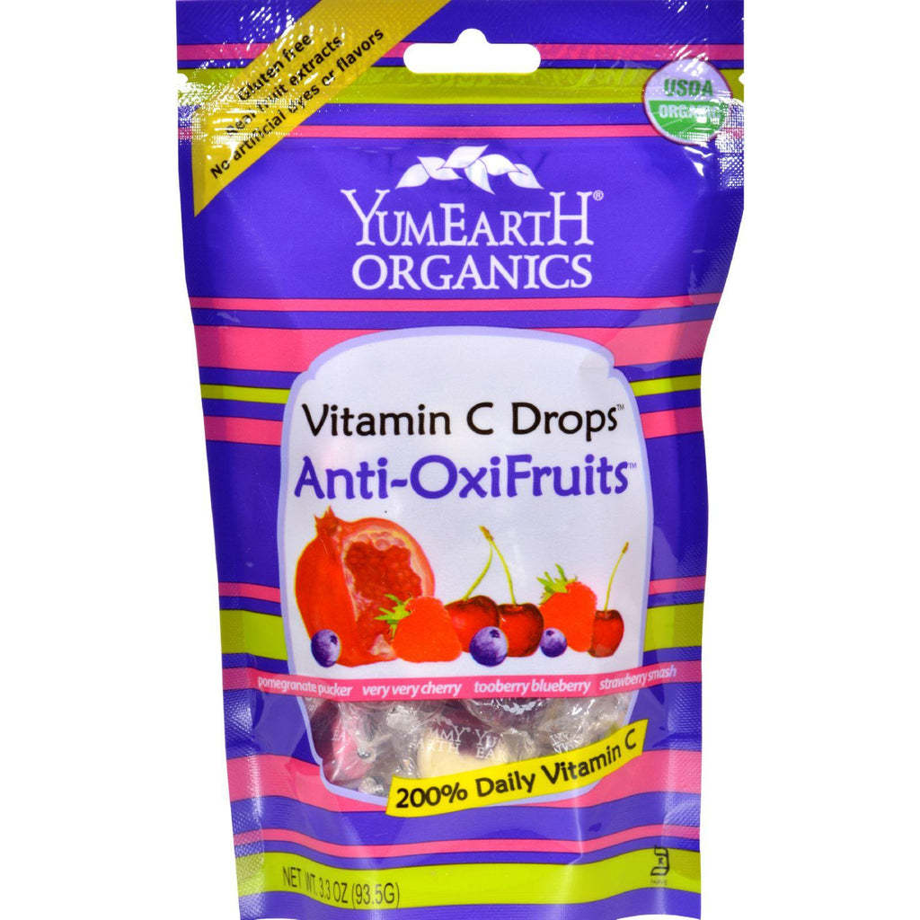 Yummy Earth Organic Vitamin C Drops - Anti-oxifruits - Case Of 6 - 3.3 Oz