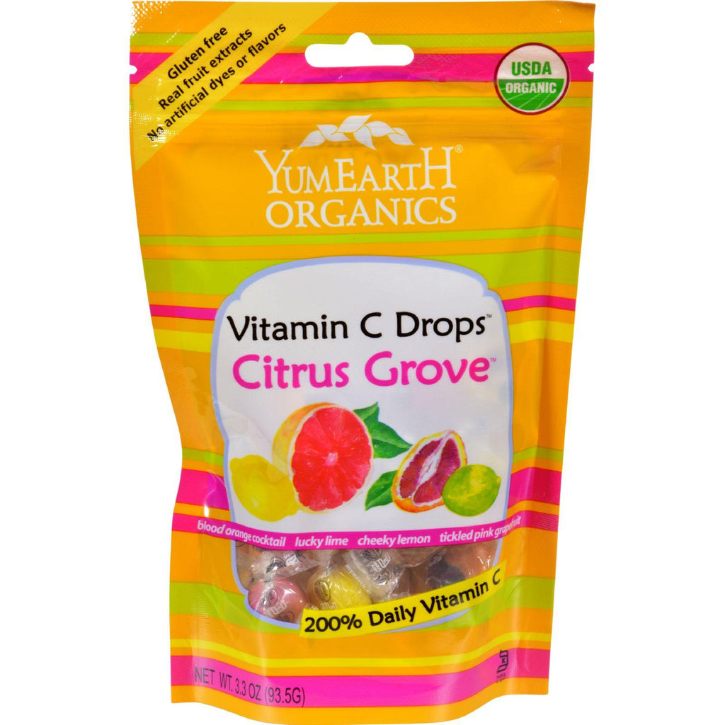Yummy Earth Organic Vitamin C Drops - Citrus Grove - Case Of 6 - 3.3 Oz