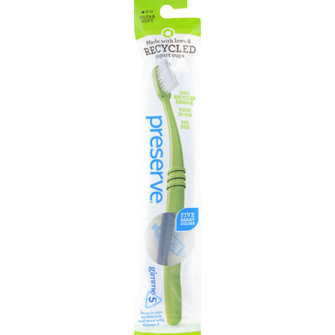 Preserve Adult Toothbrush In A Lightweight Pouch, Ultra Soft- 6 Pack - Assorted Colors