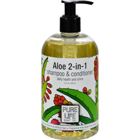 Pure Life Soap Shampoo And Conditioner - Aloe 2-in-1 - 15 Oz