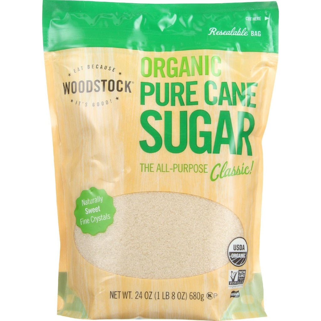 Woodstock Sugar - Organic - Pure Cane - Granulated - 24 Oz - Case Of 12