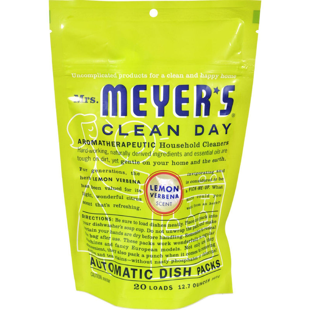 Mrs. Meyer's Automatic Dishwasher Packs - Lemon Verbena - Case Of 6 - 12.7 Oz