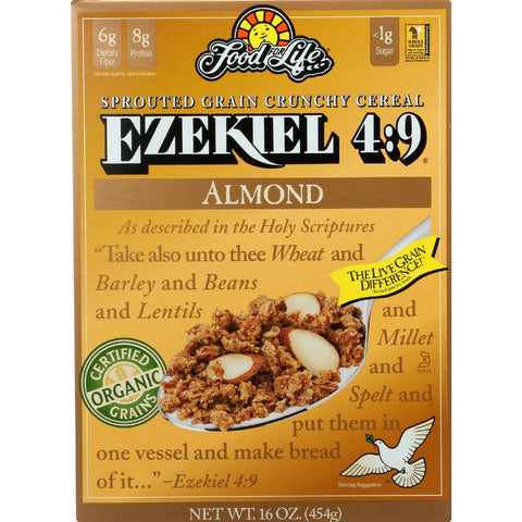 Food For Life Baking Co. Cereal - Organic - Ezekiel 4-9 - Sprouted Whole Grain - Almond - 16 Oz - Case Of 6