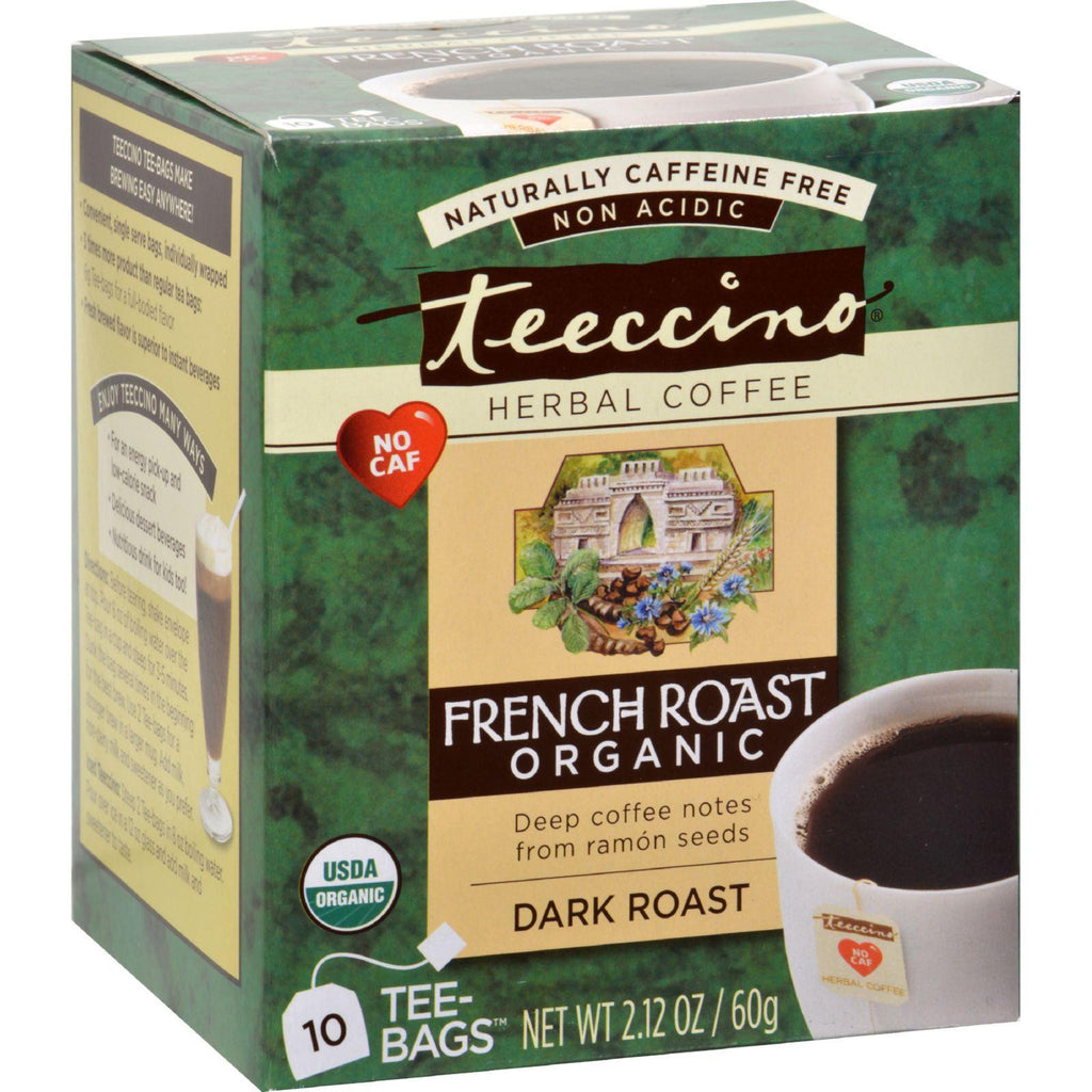 Teeccino Organic Tee Bags - French Roast Herbal - 10 Bags