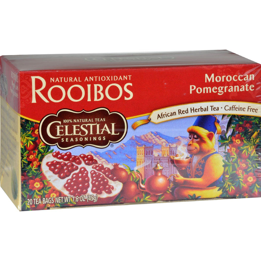 Celestial Seasonings Red Tea Caffeine Free Moroccan Pomegranate - 20 Tea Bags - Case Of 6