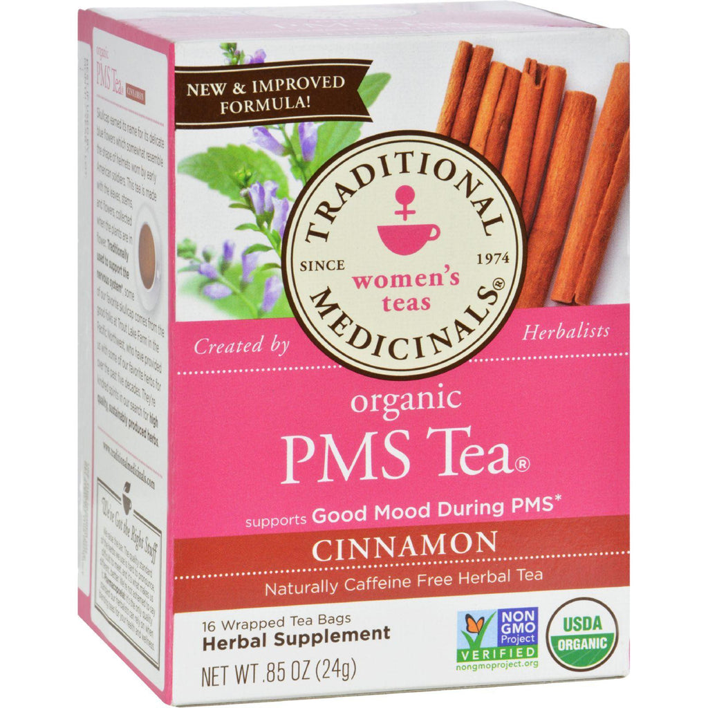 Traditional Medicinals Pms Cinnamon Herbal Tea - 16 Tea Bags - Case Of 6