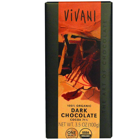 Vivani Organic Chocolate Bar - Dark Chocolate - 71 Percent Cocoa - 3.5 Oz Bars - Case Of 10