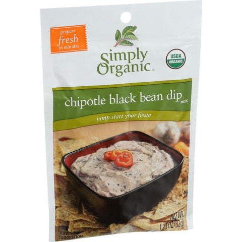 Simply Organic Dip Mix - Organic - Chipotle Black Bean - 1.13 Oz - Case Of 12