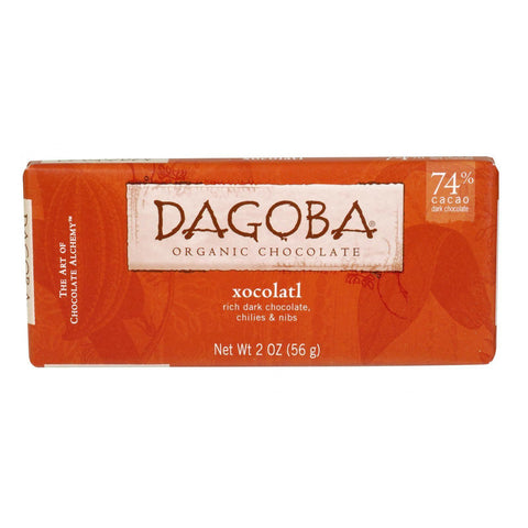 Dagoba Organic Chocolate Bar - Dark Chocolate - 74 Percent Cacao - Xocolatl - 2 Oz Bars - Case Of 12