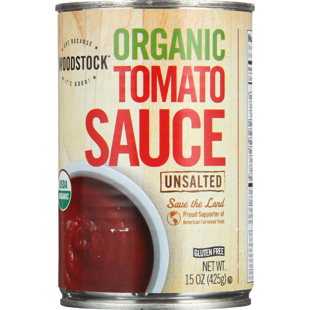 Woodstock Tomato Sauce - Organic - Unsalted - 15 Oz - Case Of 12