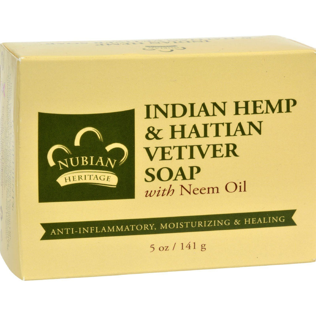 Nubian Heritage Bar Soap Indian Hemp And Haitian Vetiver - 5 Oz