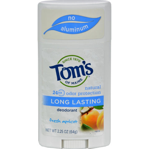 Tom's Of Maine Natural Long-lasting Deodorant Stick Apricot - 2.25 Oz - Case Of 6