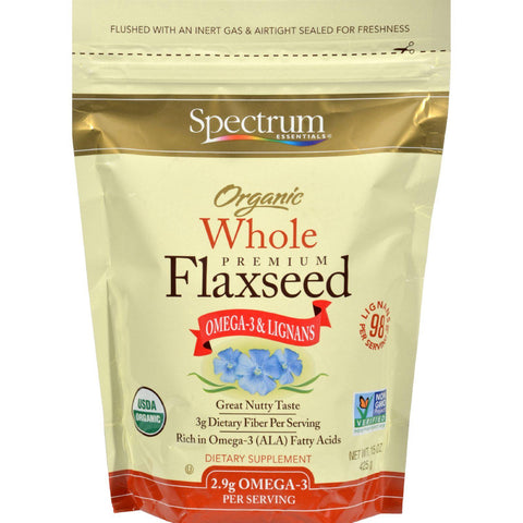 Spectrum Essentials Organic Whole Flaxseed - 15 Oz