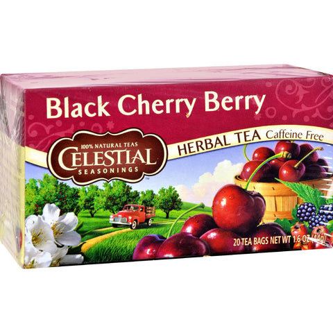 Celestial Seasonings Herbal Tea Caffeine Free Black Cherry Berry - 20 Tea Bags - Case Of 6