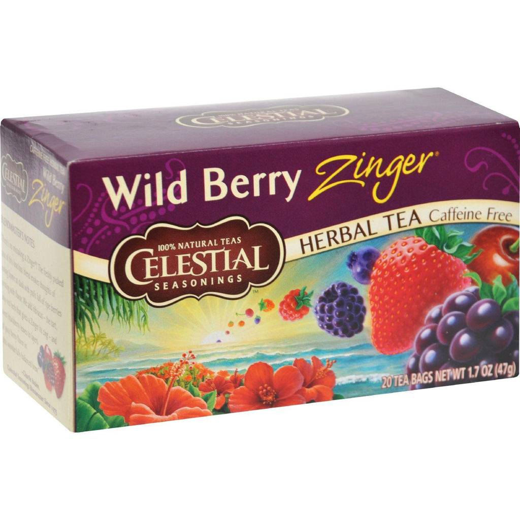 Celestial Seasonings Herb Tea Wild Berry Zinger - 20 Tea Bags - Case Of 6