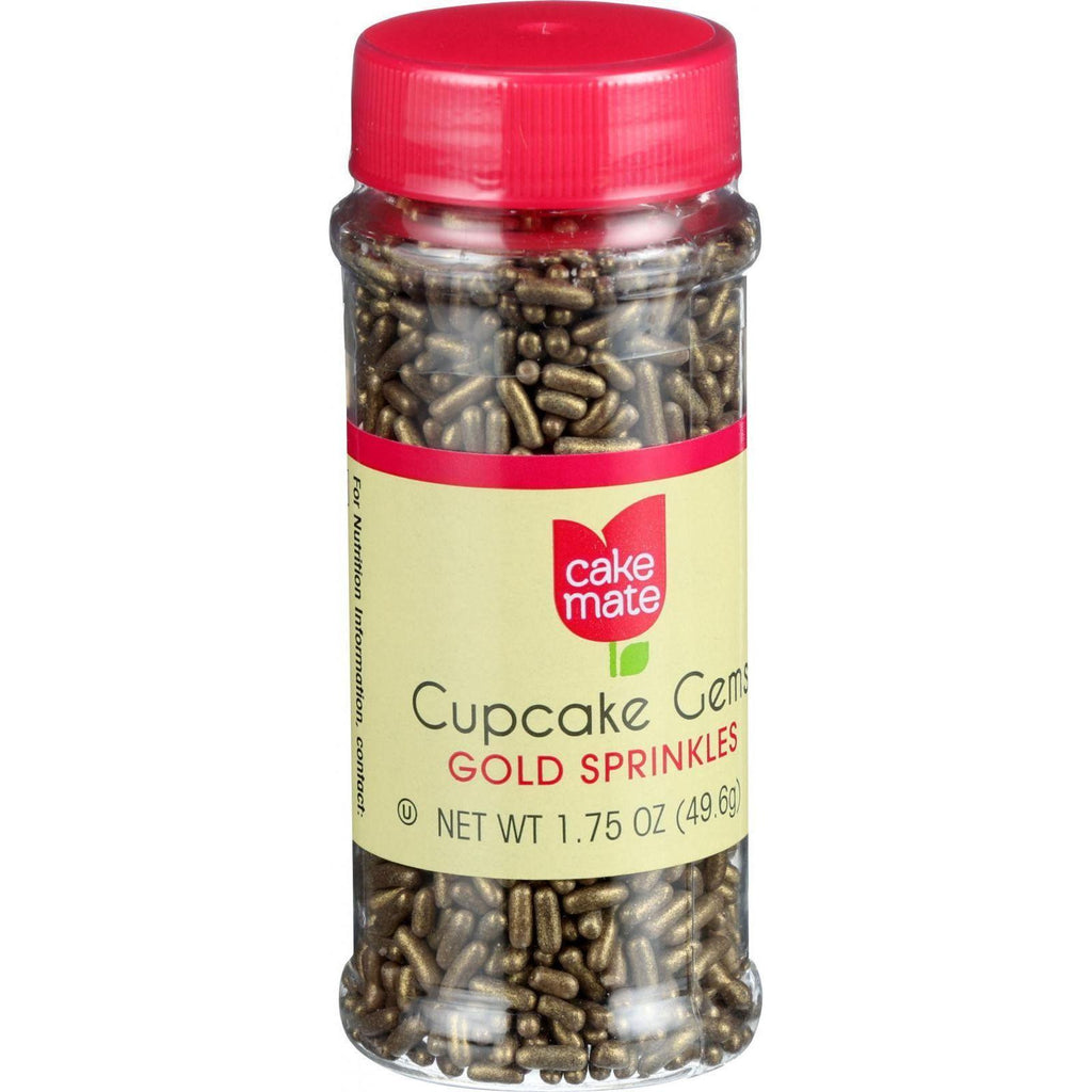 Cake Mate Decorating Cupcake Gems - Gold Sprinkles - 1.75 Oz - Case Of 6