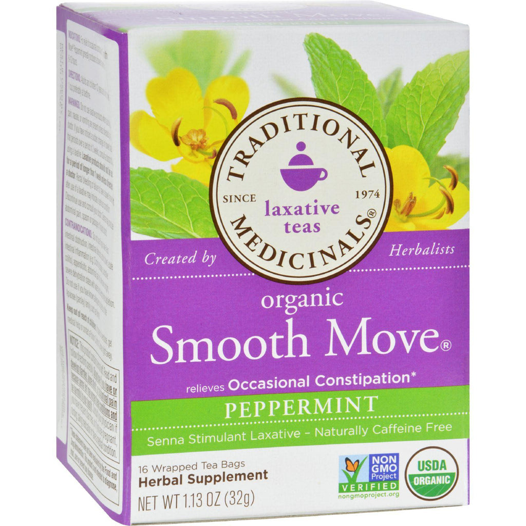 Traditional Medicinals Organic Smooth Tea - Senna Peppermint - 16 Bags