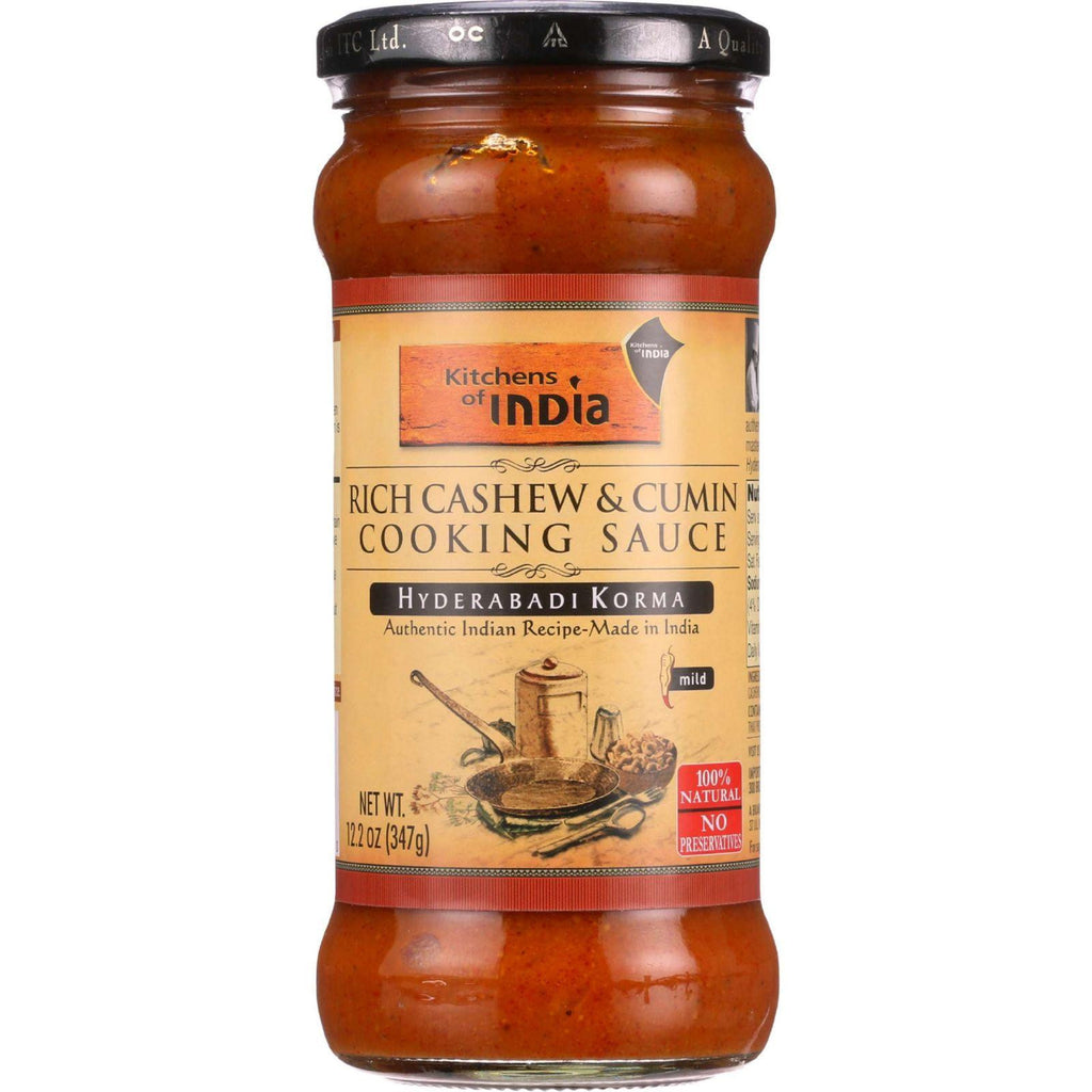 Kitchen Of India Cooking Sauce - Rich Cashew And Cumin - Hyderabadi Korma - 12.2 Oz - Case Of 6