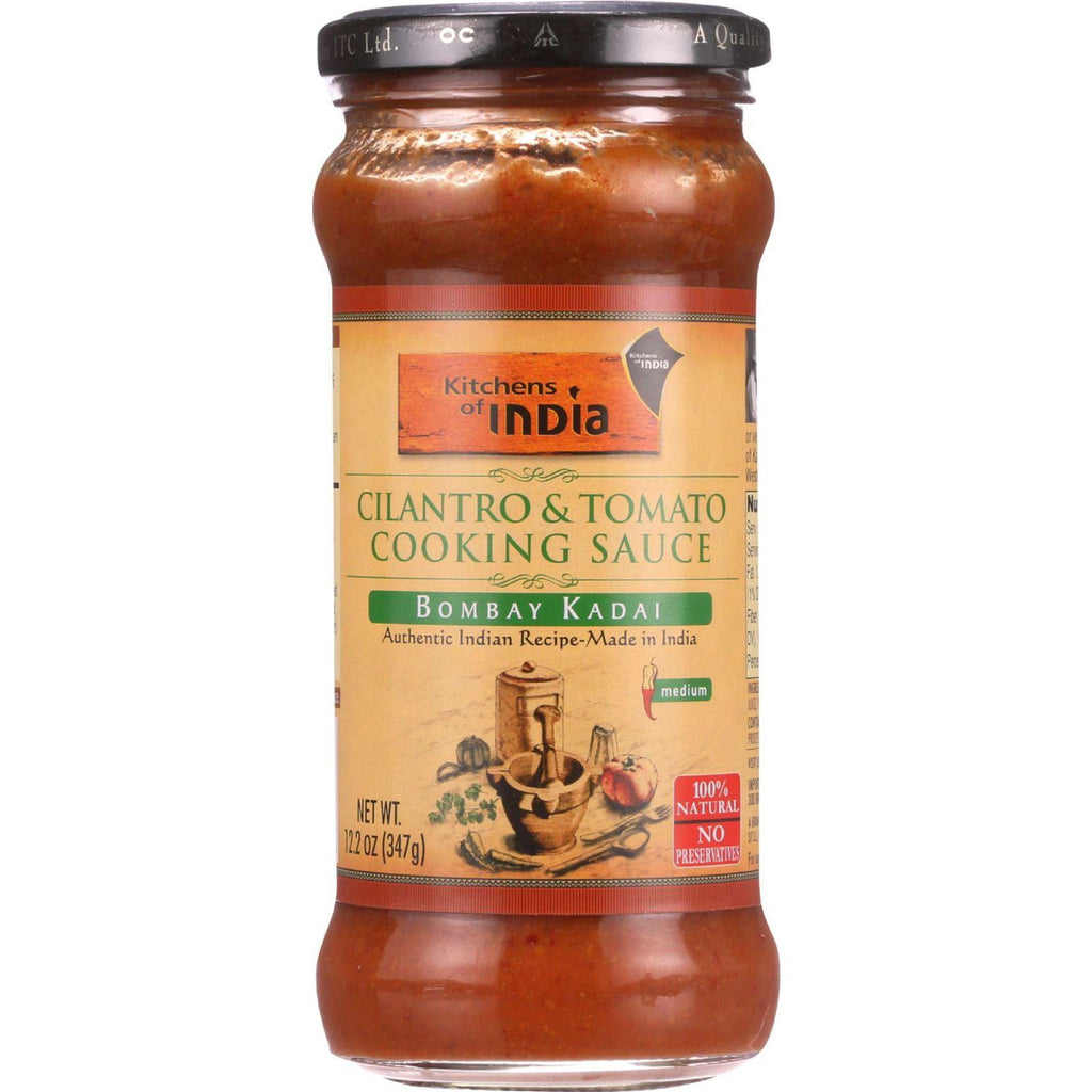 Kitchen Of India Cooking Sauce - Cilantro And Tomato - Bombay Kadai - 12.2 Oz - Case Of 6