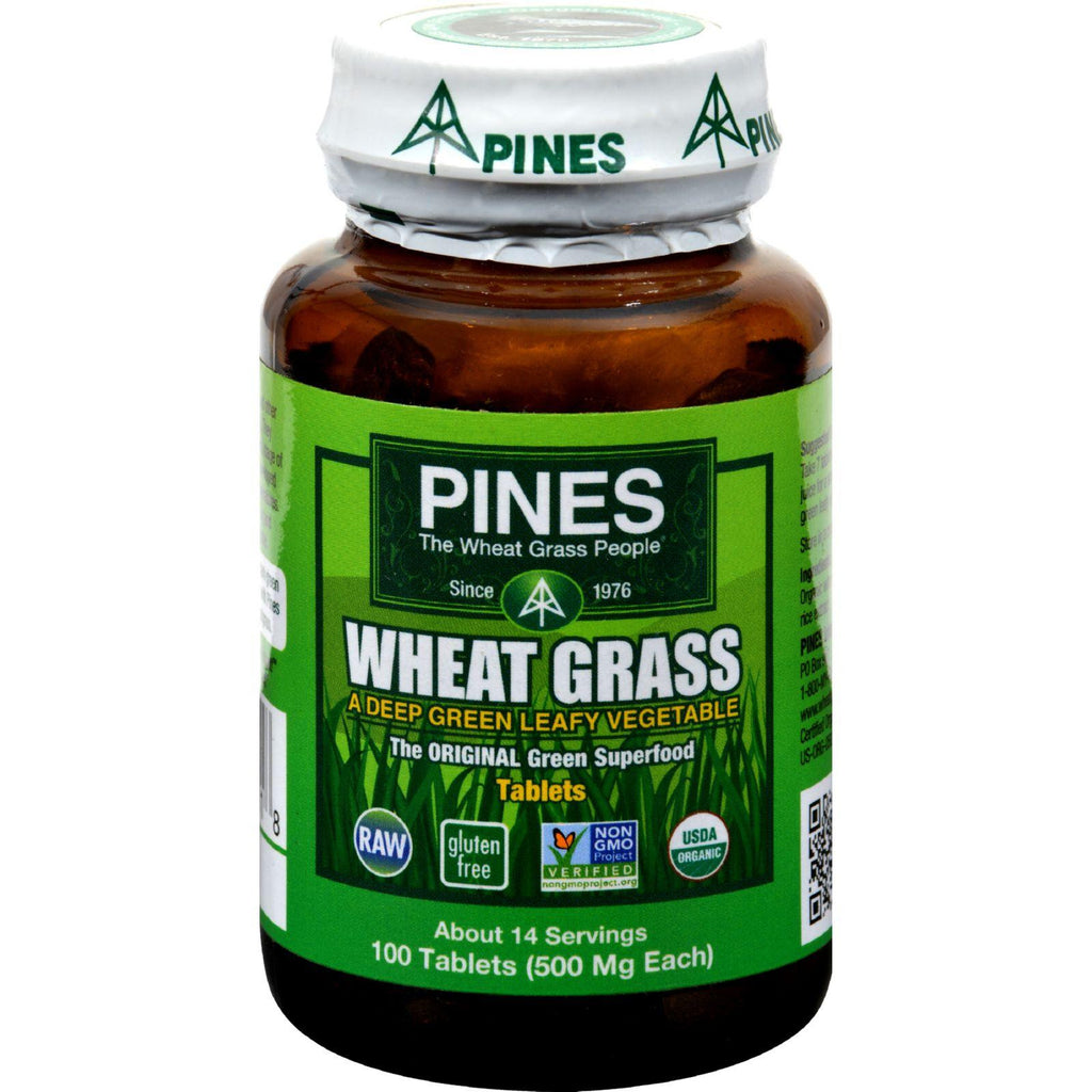 Pines International Organic Wheat Grass - 500 Mg - 100 Tablets