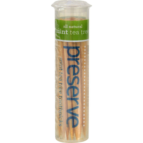 Preserve Flavored Toothpicks Mint Tea Tree - 35 Pieces - Case Of 24