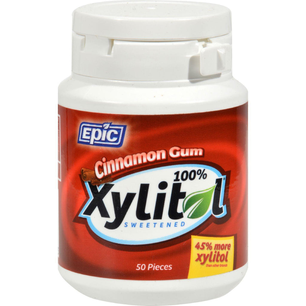 Epic Dental Cinnamon Gum - Xylitol Sweetened - 50 Count