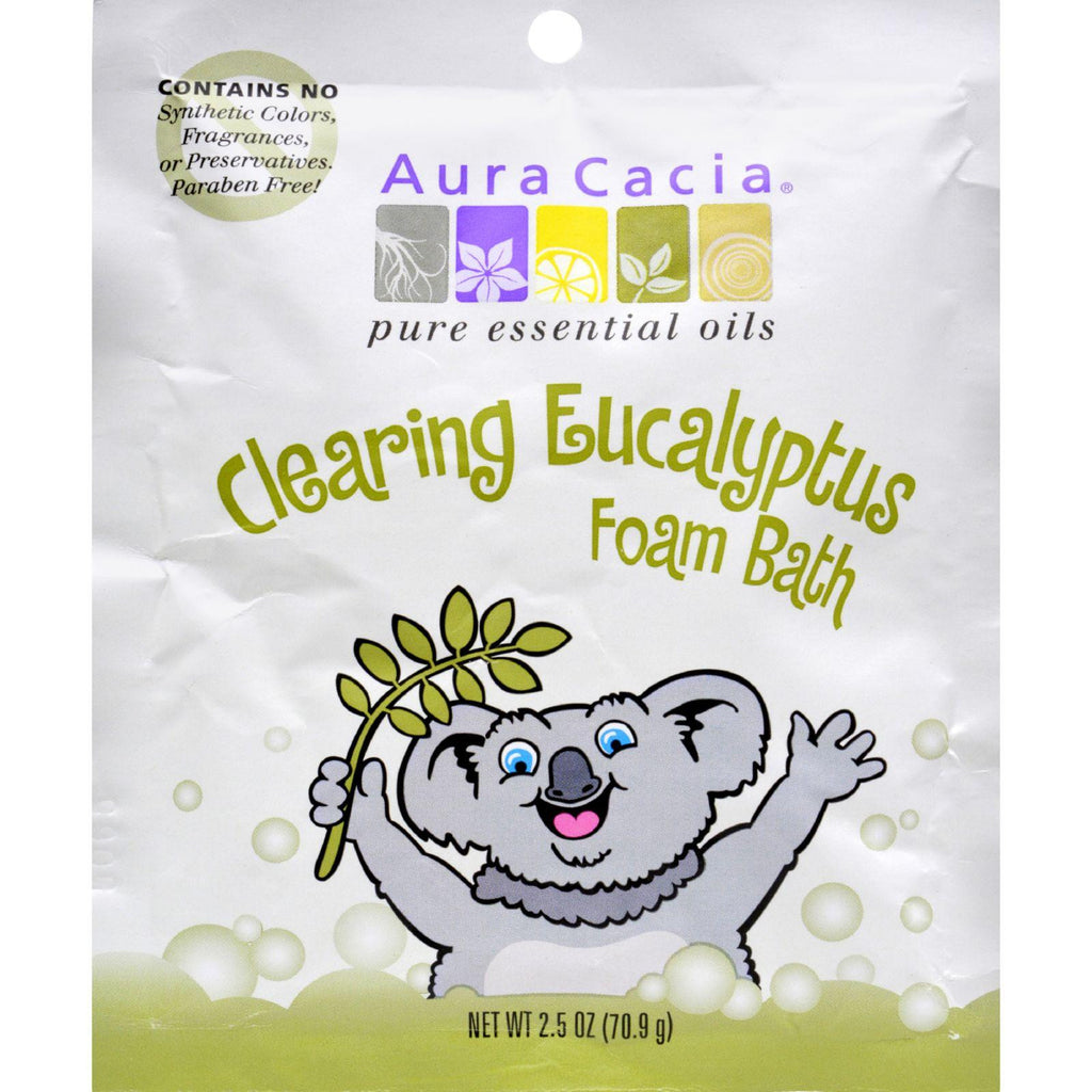 Aura Cacia Clearing Foam Bath - Eucalyptus - Case Of 6 - 2.5 Oz