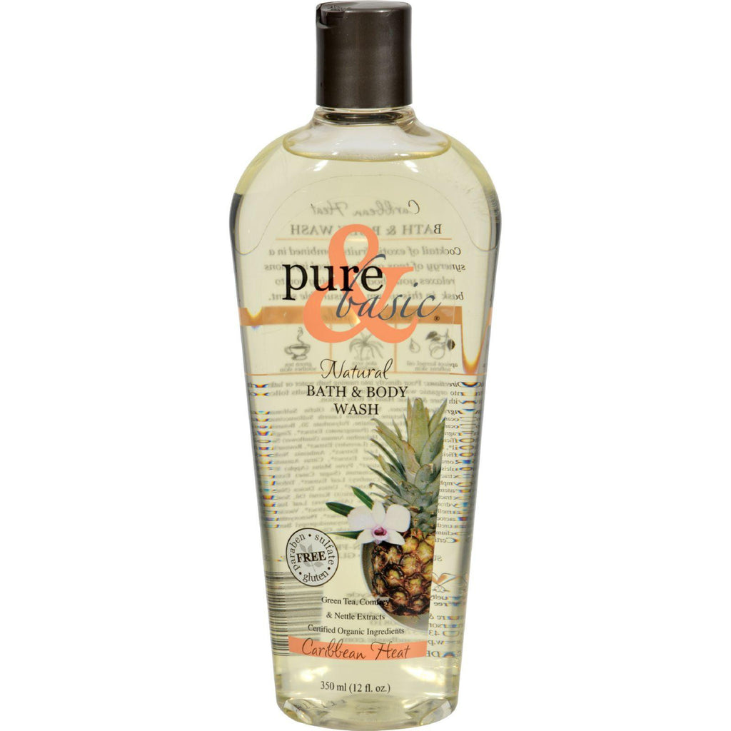 Pure And Basic Natural Bath And Body Wash Caribbean Heat - 12 Fl Oz