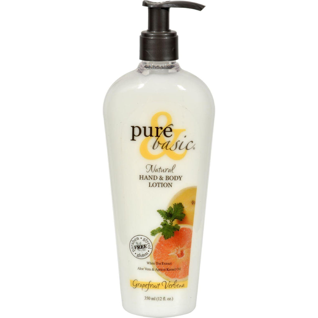 Pure And Basic Natural Bath And Body Lotion Grapefruit Verbena - 12 Fl Oz