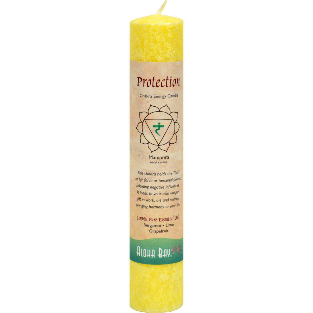 Aloha Bay Chakra Pillar Candle Protection Yellow - 1 Candle