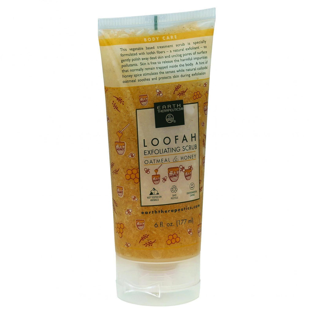 Earth Therapeutics Loofah Exfoliating Scrub - Oatmeal And Honey - 6 Oz