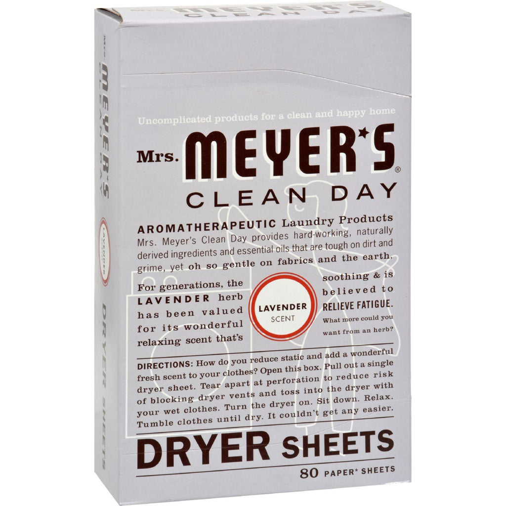 Mrs. Meyer's Dryer Sheets - Lavender - Case Of 12 - 80 Sheets