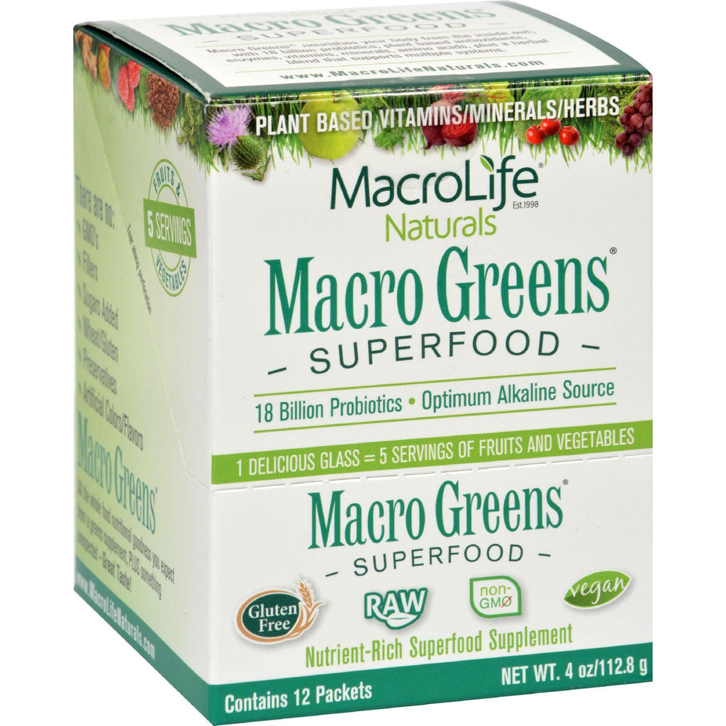 Macrolife Naturals Macro Greens Original - 12 Packets - 4 Oz