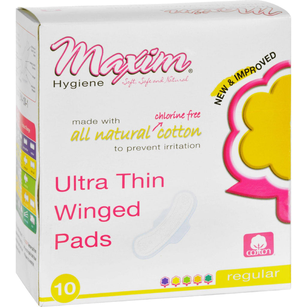 Maxim Hygiene Natural Cotton Ultra Thin Winged Pads Daytime - 10 Pads