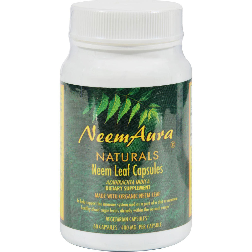 Neem Aura Organic Neem Leaf - 60 Vegetarian Capsules